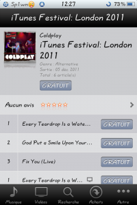 iTunes ColdPlay 1 iTunes ColdPlay 1