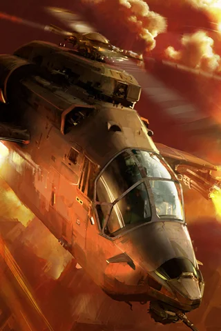 Helicopter-Fire-3D-iPhone-Wallpaper