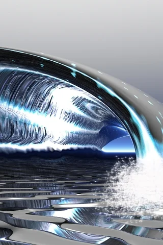 Metallic-Wave-3D-iPhone-Wallpaper