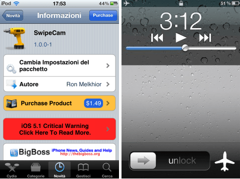 SwipeCam- ajouter de nouvelles options dans l'appareil photo icône LockScreen