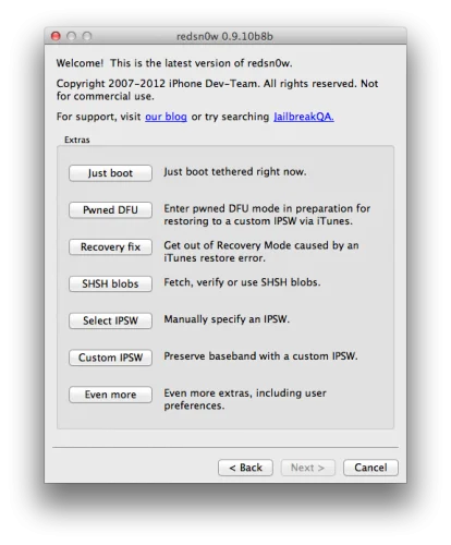 Redsn0w 0.9.10b8b