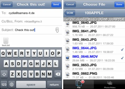 AnyAttach, que nous attachons à notre courrier tout type de fichier - Cydia