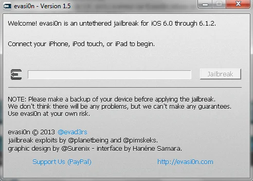 Evasi0n 1.5 jailbreak iOS 6