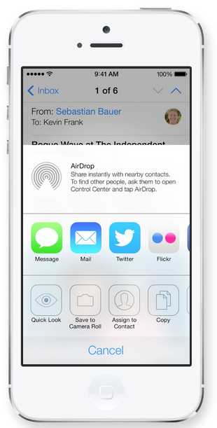 AirDrop Apple - iOS 7