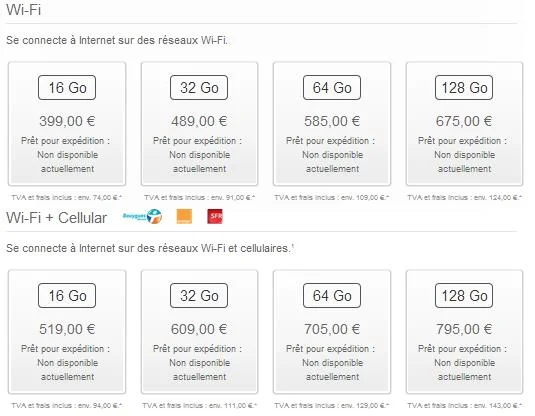 Prix iPad mini 2 Retina-Info iDevice