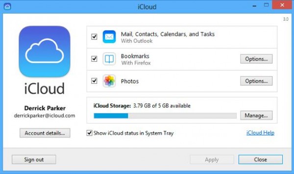 iCloud Panel Control Apple-Info iDevice