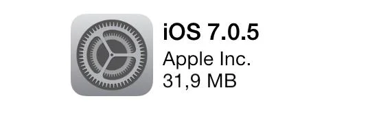 image avec icône originale des réglages sur iPhone et iPad sous iOS 7, affichant la dernière mise à jour d'Apple iOS 7.0.5