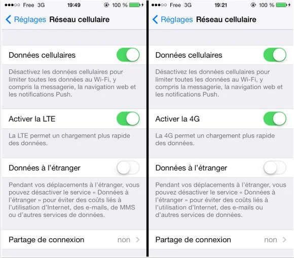 réseau 4G - LTE sur iPhone 5S-5C-Info iDevice