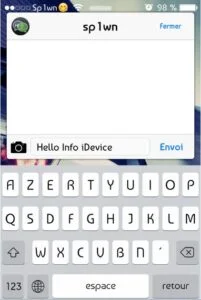 exemple de composition rapide de message avec Couria sur iPhone iOS 7