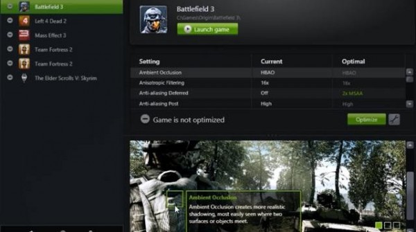 réglage des jeux PC avec GeForce Experience
