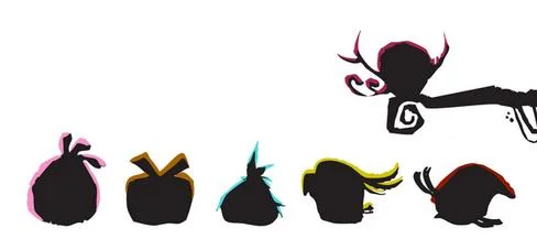 image des oiseaux Angry Birds de Rovio en ombre chinoise