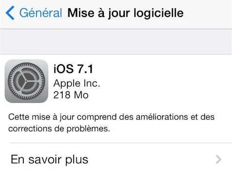 Apple libère iOS 7.1