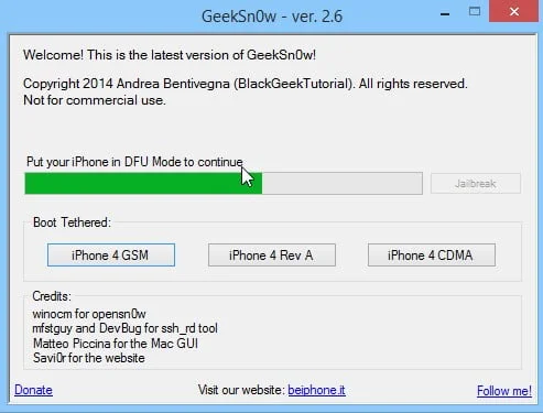 Jailbreak Iphone 4 Ios 7.1 Geeksn0w Infoidevice 3