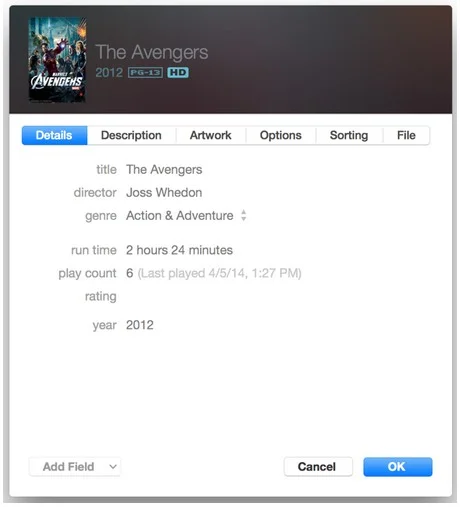 obtenir des informations itunes 12