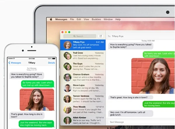 SMS sur Mac os x yosemite