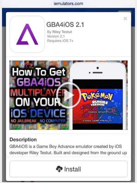 GBA4ios emulateur gameboy advance ios 8.1