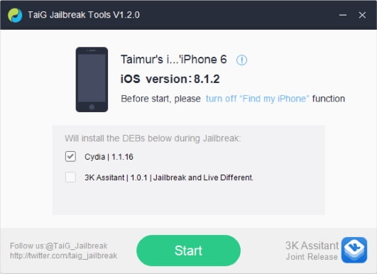 jailbreak ios 8.1.2 taig 1.2-