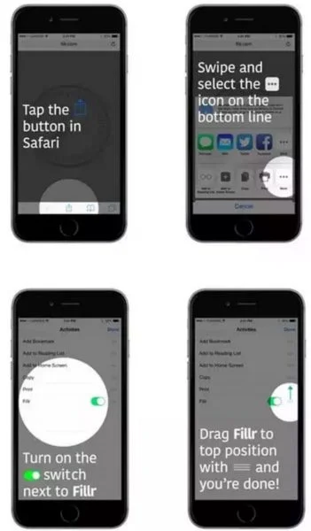 remplir des formulaires avce fillr sur safari-infoidevice