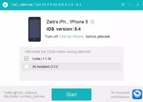 taig jailbreak ios 8.4-infoidevice