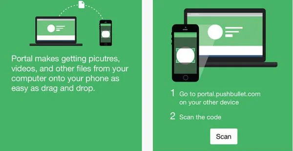 portal wifi file transfert pushbullet-infoidevice