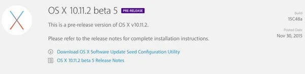 os x 10.11.2 el capitan beta 5-infoidevice