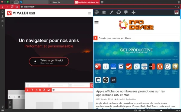 juxtaposition onglets navigateur vivaldi - infoidevice