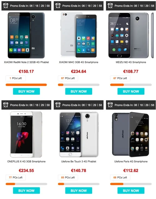 promotion xiaomi cubot elefone oneplus-infoidevice