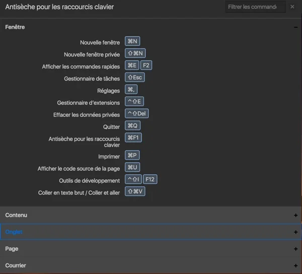 raccourcis clavier navigateur vivaldi - infoidevice