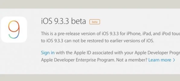 ios 9.3.3 beta 1 apple-infoidevice