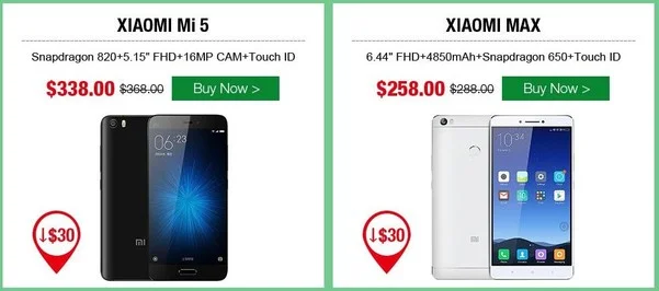 vente flash smartphone xiaomi tinydeal-infoidevice
