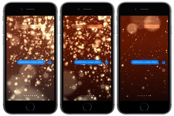 effet celebration iphone ios 10.2-infoidevice