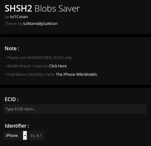 shsh2 blobs saver-infoidevice
