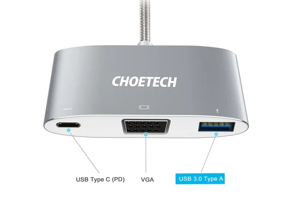 multiport usb-c usb-a vga choetech-infoidevice