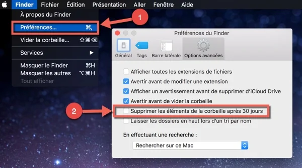 vider automatiquement la corbeille macos-infoidevice