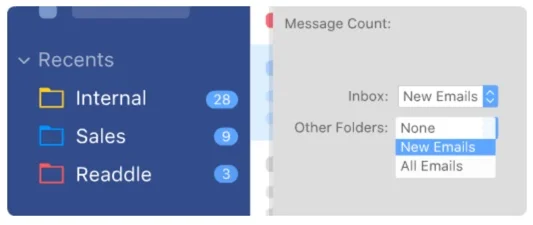 compteur de mails par dossier spark