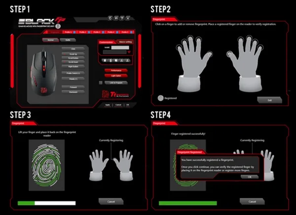reglage scanner empreintes souris ttesports black fp infoidevice