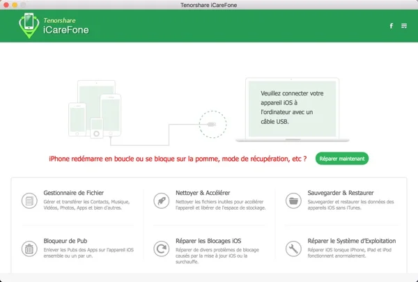 reparer erreur itunes avec icarefone infoidevice