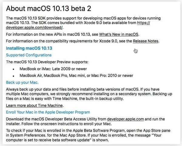 a propos de macos high sierra beta 2 infoidevice