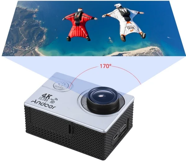 camera action grand angle andoer an4000 4k infoidevice
