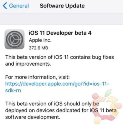 ios 11 beta 4 developpeur infoidevice