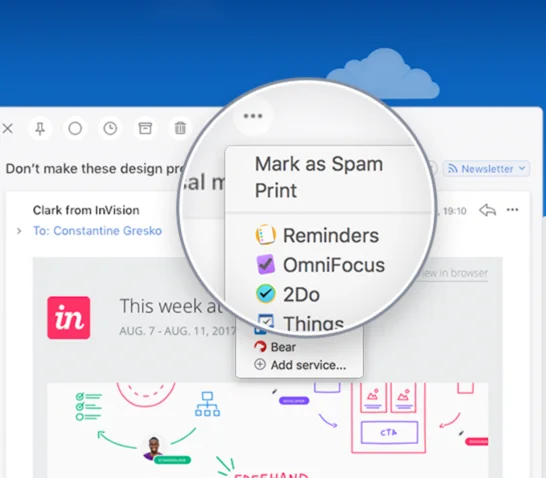 spark mail export vers gestionnaires de taches infoidevice