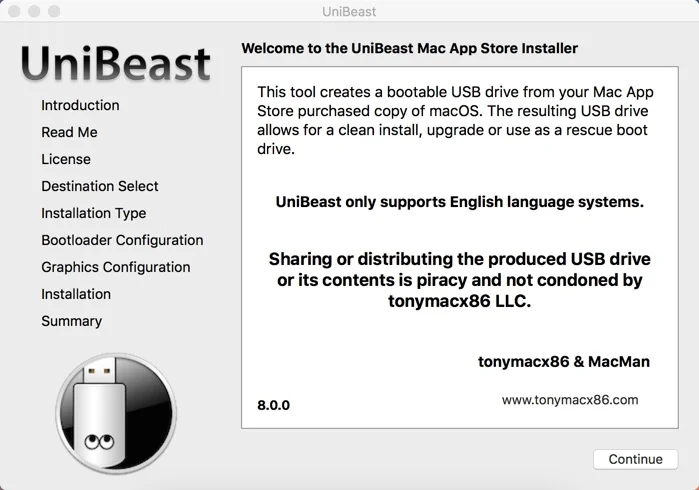 unibeast 8 compatible macos high sierra