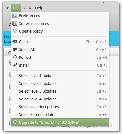 mise a niveau linux mint 18.3