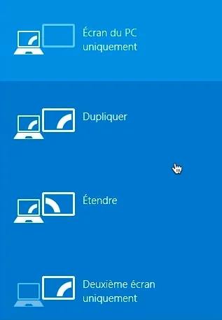 parametres videoprojecteur avec windows 10