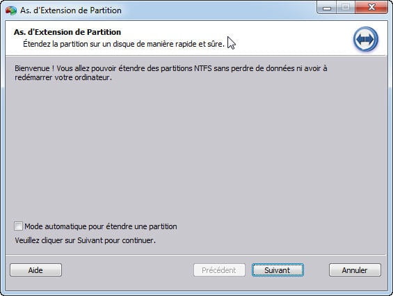 aomei extension de partition windows