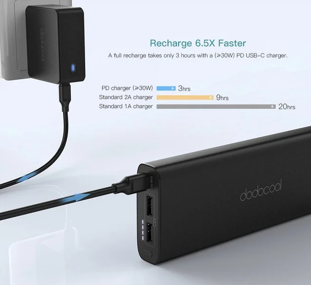 charge rapide powerbank dodocool dp13