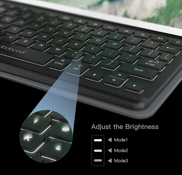 clavier retro eclairage pour ipad dodocool