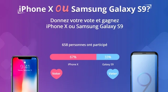 concours iphone x galaxy s9