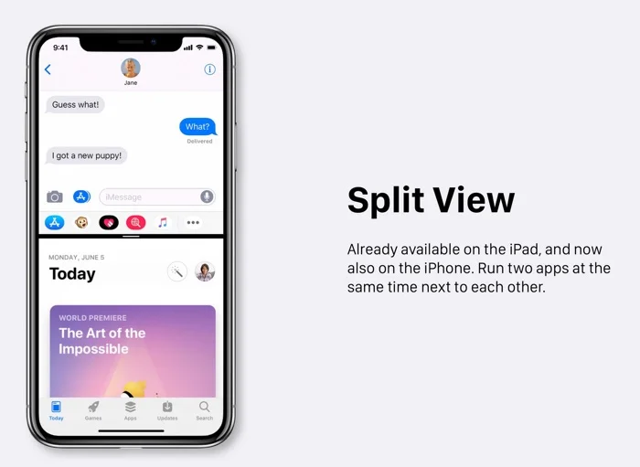 split view iphone x ios 12