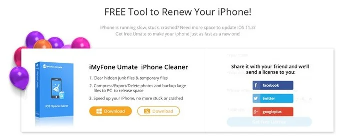 telecharger gratuitement imyfone umate iphone cleaner